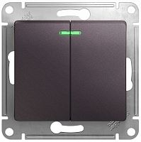 Выключатель с подсветкой без рамки Systeme Electric Glossa 2-кл. сиреневый туман картинка